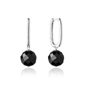 Cercei lungi argint cu onix negru si tortita DiAmanti SK21114EL-G